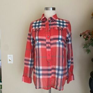 Authentic Burberry shirt top blouse plaid check